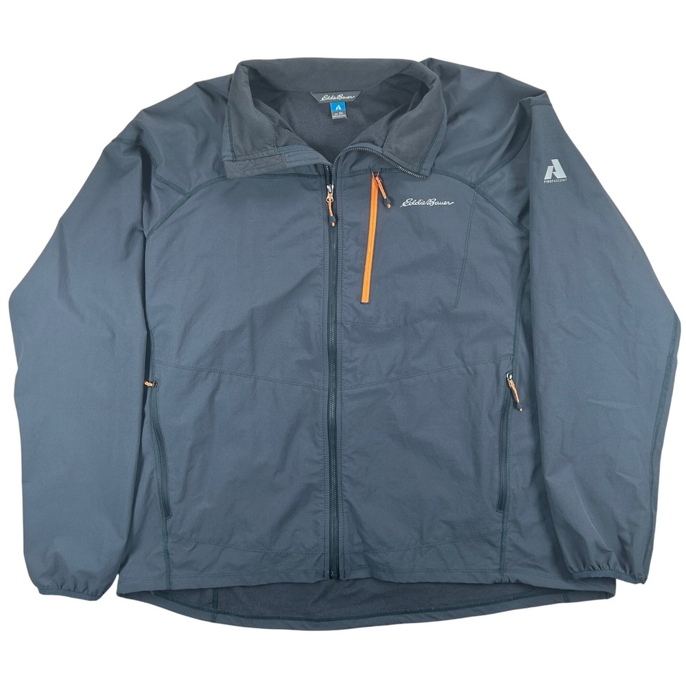 Eddie Bauer First Ascent Jacket Mens 2XL Gray Full Zip Gorpcore Hiking Softshell